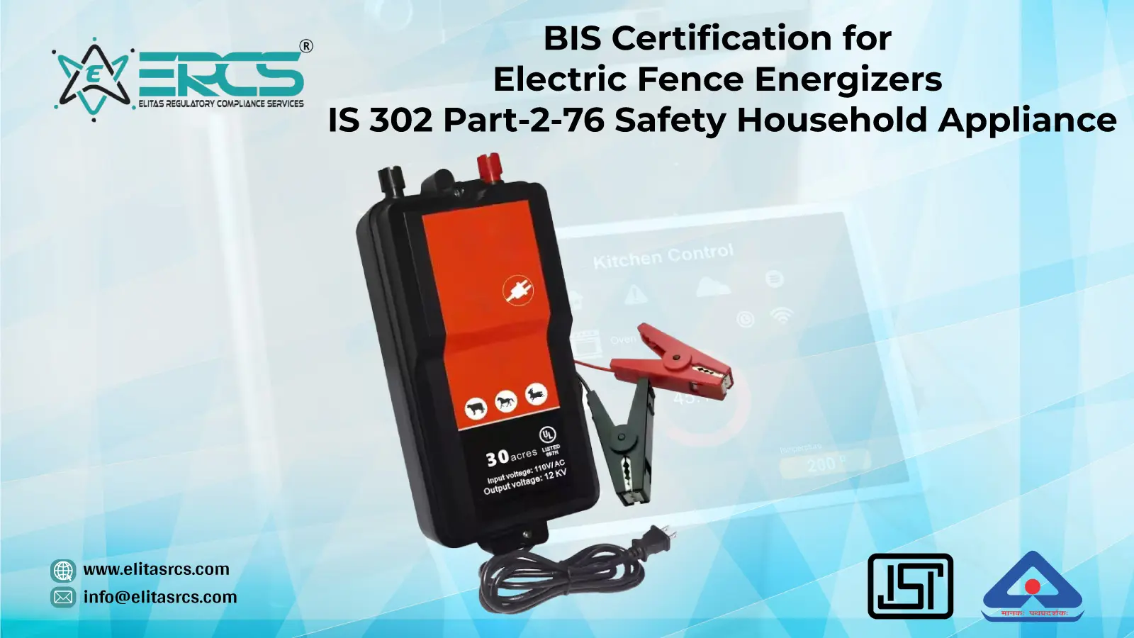 BIS Certification for Electric Fence Energizers IS 302 Part-2-76 Safety Household Appliance