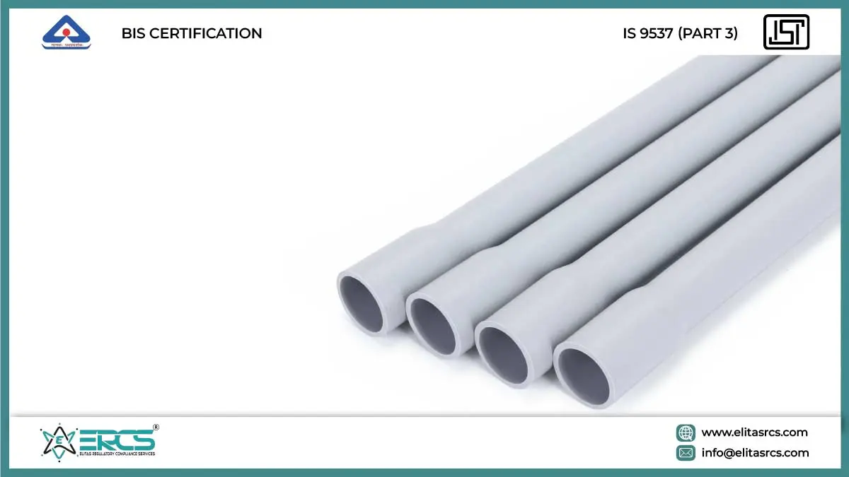 Conduits for Electrical Installations - Rigid Plain Conduits of Insulating Materials IS 9537 (Part 3)